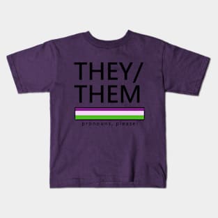 They/Them Pronouns Shirt Kids T-Shirt